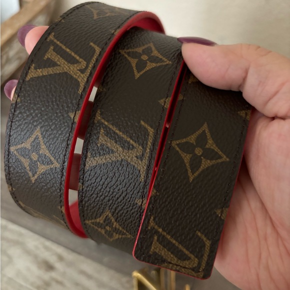 Louis Vuitton reversible belt red and monogram 90cm - Picture 2 of 3